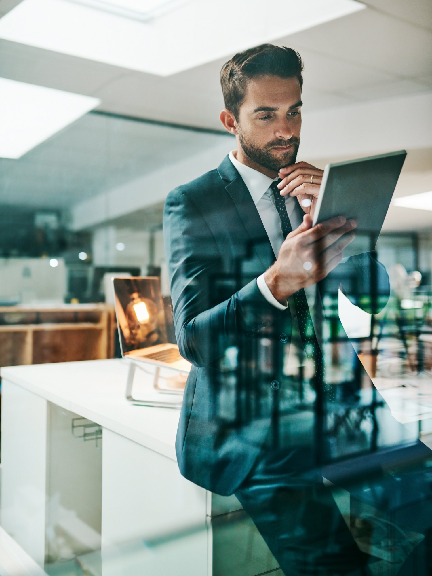 thinking-businessman-tablet-office-reading-networking-brainstorming-workplace-man-lawyer-research-technology-with-reflection-evidence-review-problem-solving-law-firm