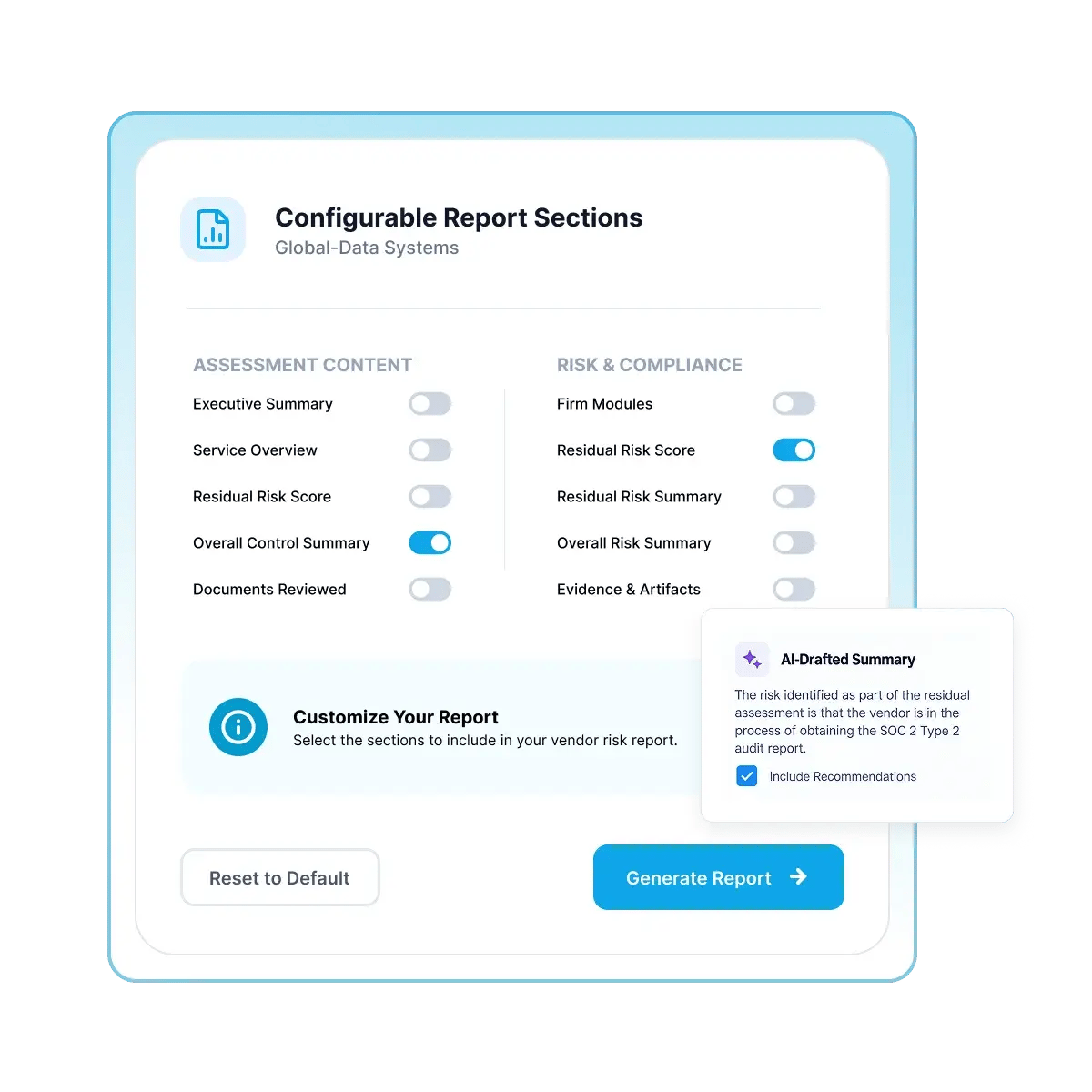Configurable Report Sections