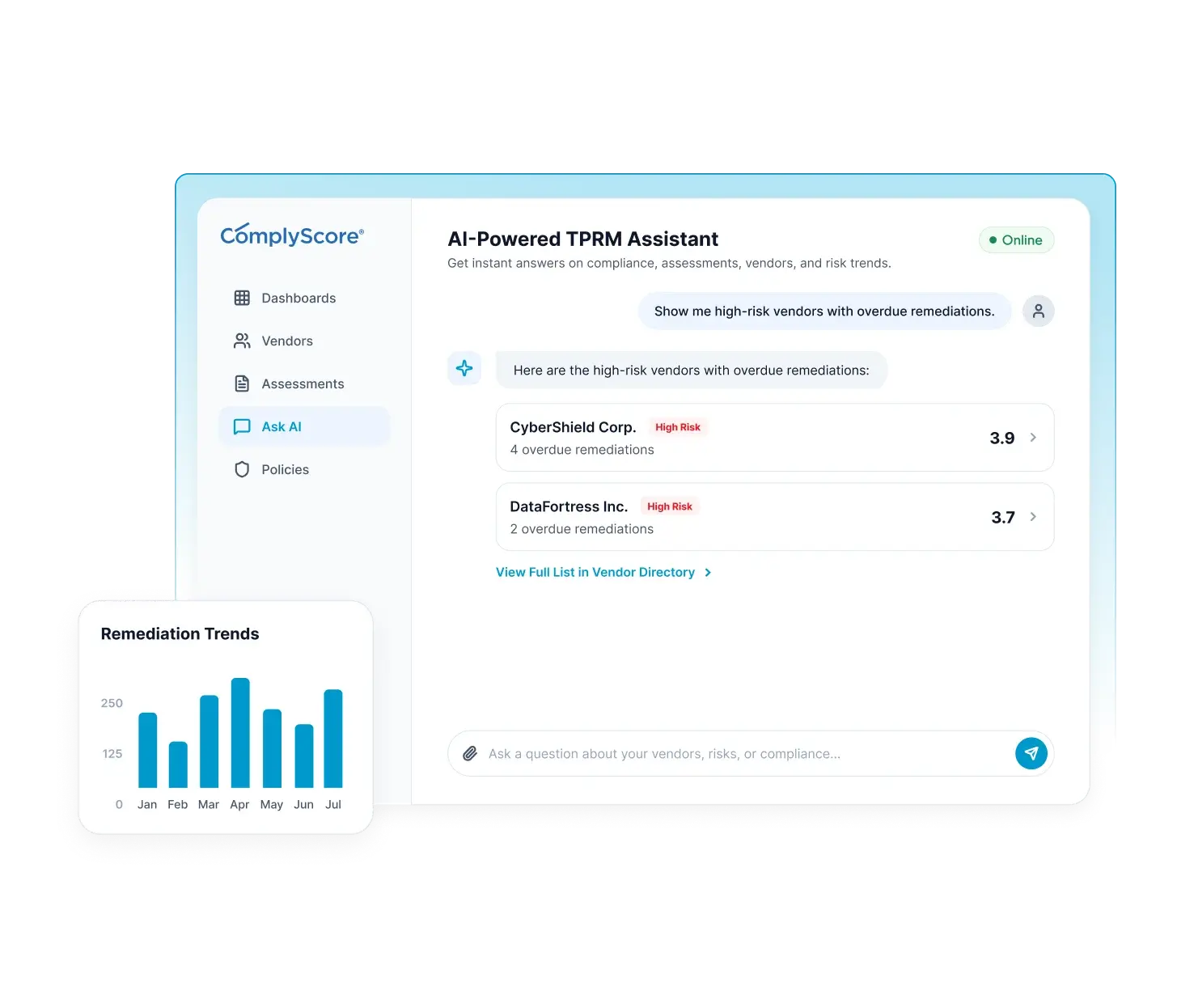 Your AI Assistant for Vendor Risk & Compliance Questions